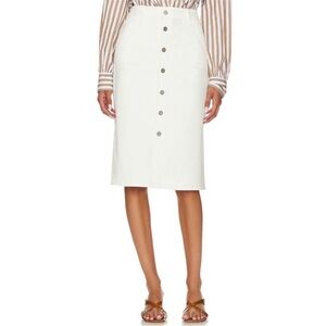 Paige White Button-Front skirt